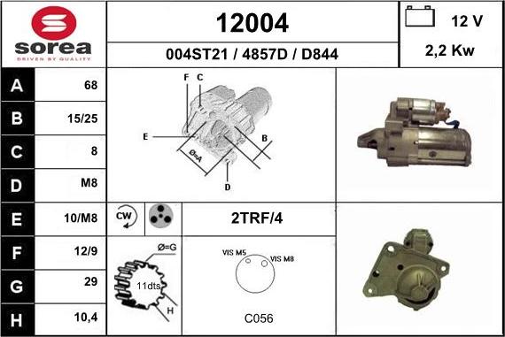 EAI 12004 - Стартер autospares.lv