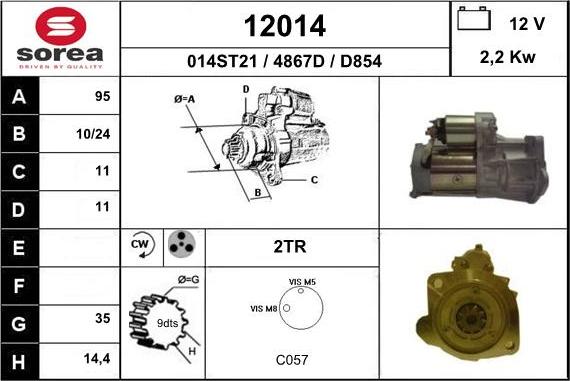 EAI 12014 - Стартер autospares.lv