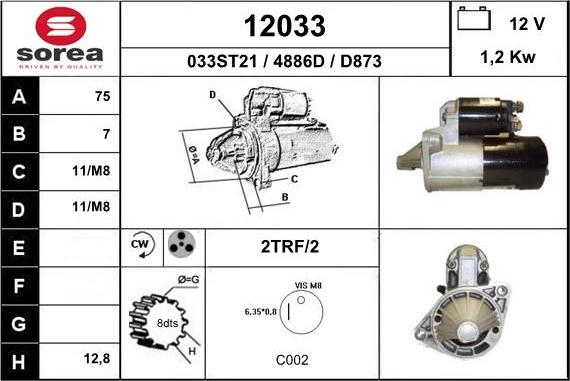 EAI 12033 - Стартер autospares.lv