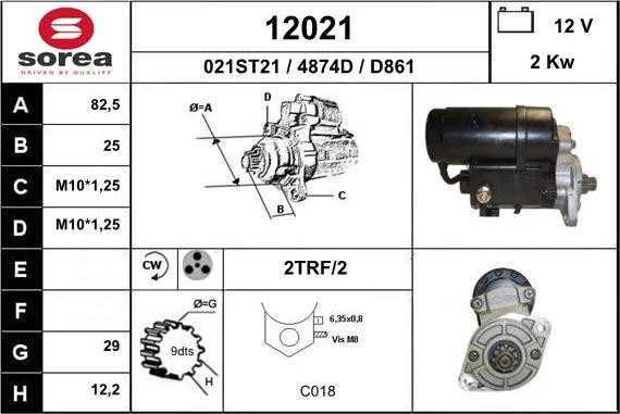 EAI 12021 - Стартер autospares.lv