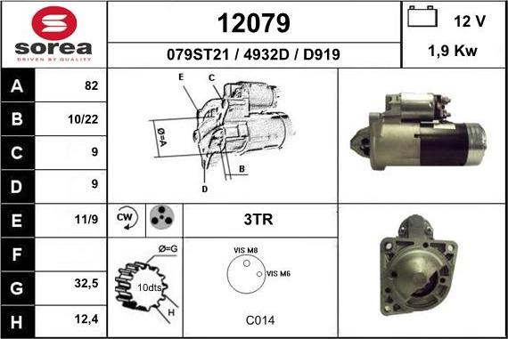 EAI 12079 - Стартер autospares.lv