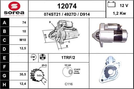 EAI 12074 - Стартер autospares.lv