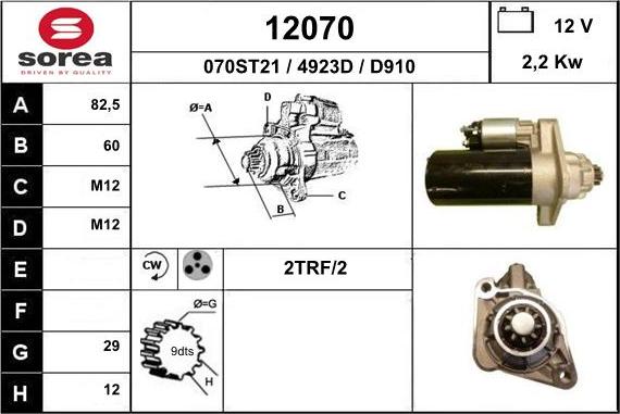 EAI 12070 - Стартер autospares.lv