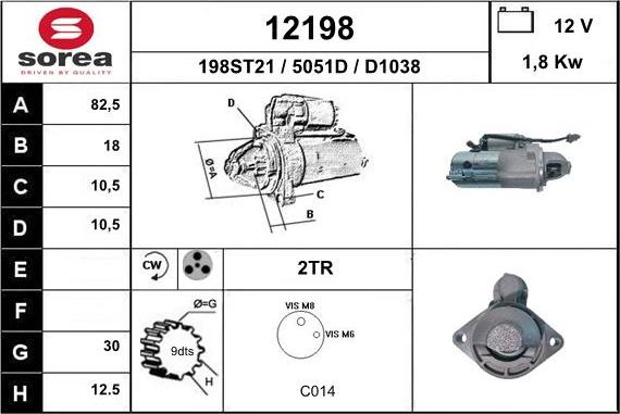 EAI 12198 - Стартер autospares.lv