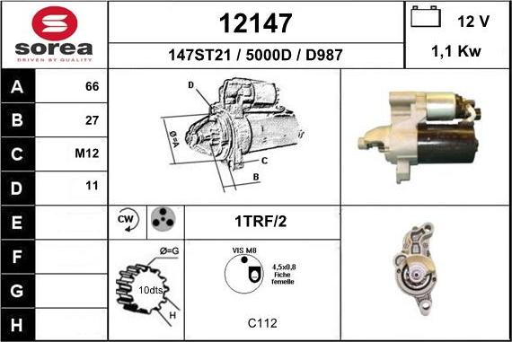 EAI 12147 - Стартер autospares.lv