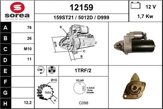 EAI 12159 - Стартер autospares.lv