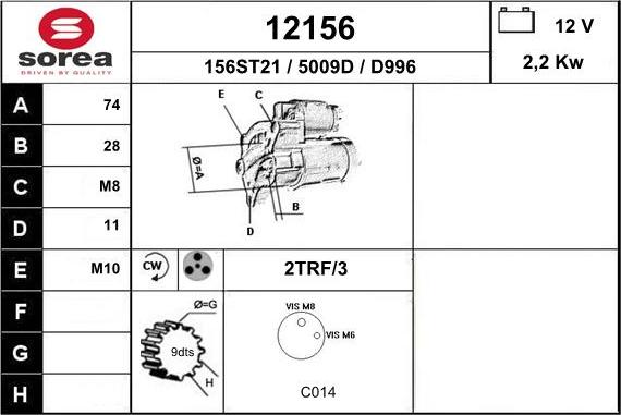 EAI 12156 - Стартер autospares.lv