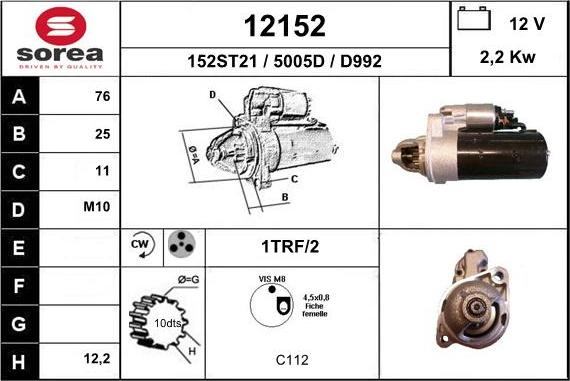 EAI 12152 - Стартер autospares.lv