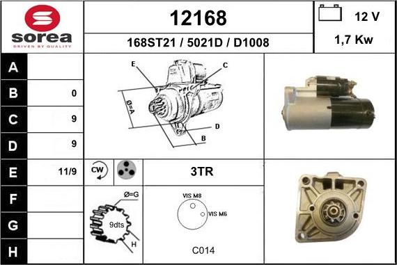 EAI 12168 - Стартер autospares.lv