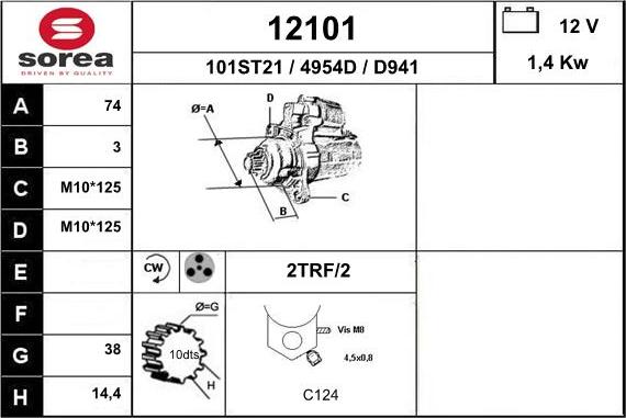 EAI 12101 - Стартер autospares.lv