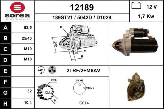 EAI 12189 - Стартер autospares.lv