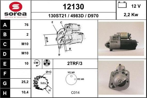 EAI 12130 - Стартер autospares.lv