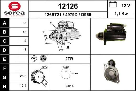 EAI 12126 - Стартер autospares.lv