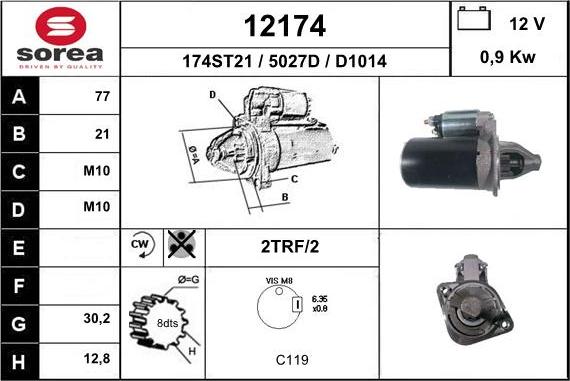 EAI 12174 - Стартер autospares.lv