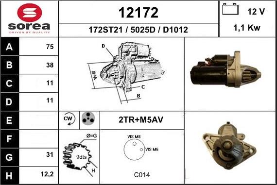 EAI 12172 - Стартер autospares.lv