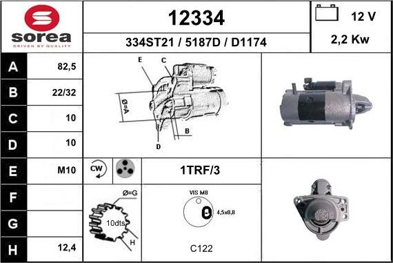 EAI 12334 - Стартер autospares.lv