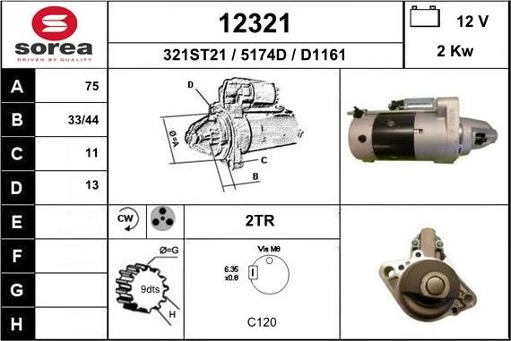 EAI 12321 - Стартер autospares.lv