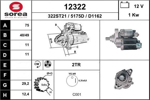 EAI 12322 - Стартер autospares.lv