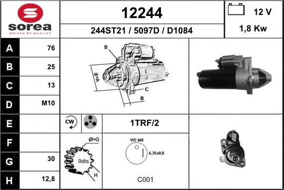 EAI 12244 - Стартер autospares.lv