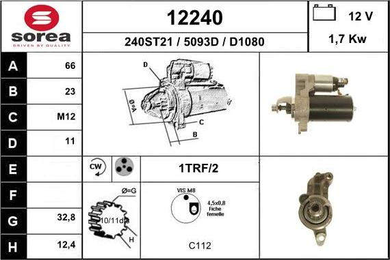 EAI 12240 - Стартер autospares.lv