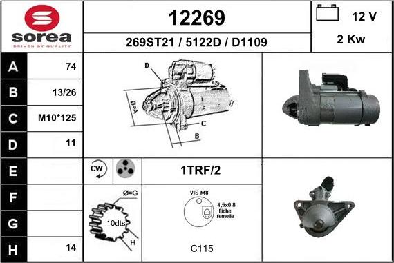 EAI 12269 - Стартер autospares.lv