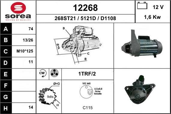 EAI 12268 - Стартер autospares.lv