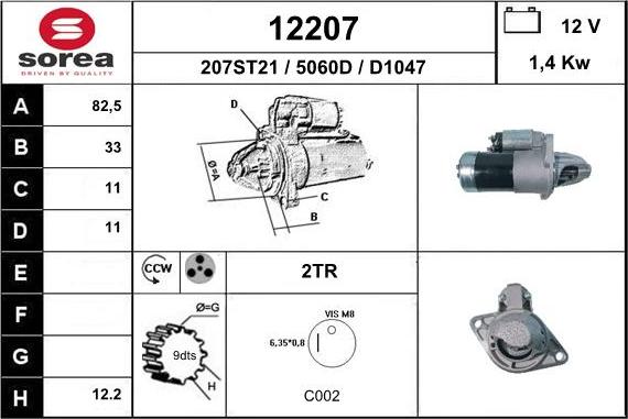 EAI 12207 - Стартер autospares.lv