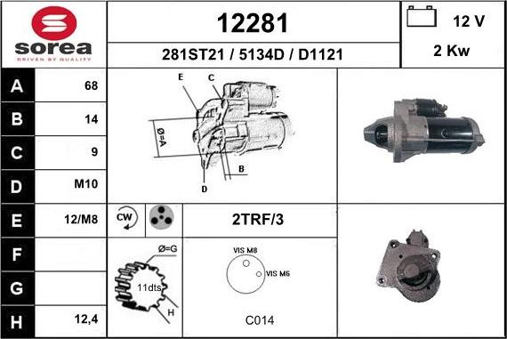 EAI 12281 - Стартер autospares.lv