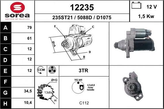 EAI 12235 - Стартер autospares.lv