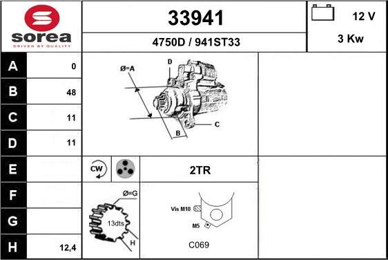 EAI 33941 - Стартер autospares.lv