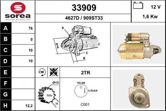 EAI 33909 - Стартер autospares.lv