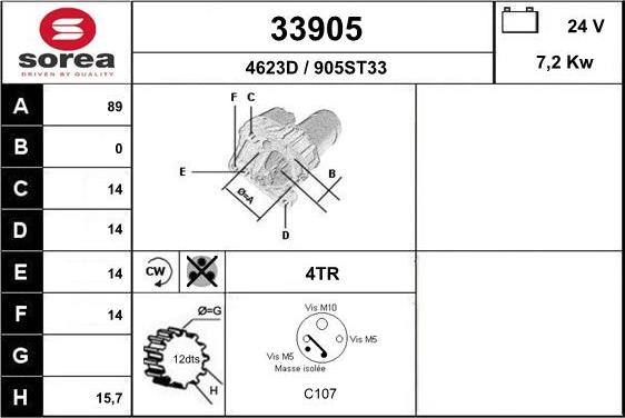 EAI 33905 - Стартер autospares.lv