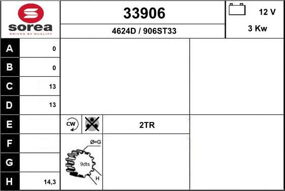 EAI 33906 - Стартер autospares.lv