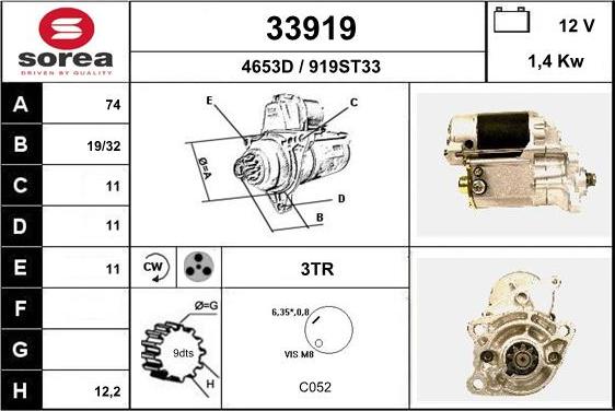 EAI 33919 - Стартер autospares.lv