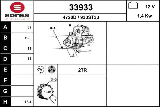 EAI 33933 - Стартер autospares.lv