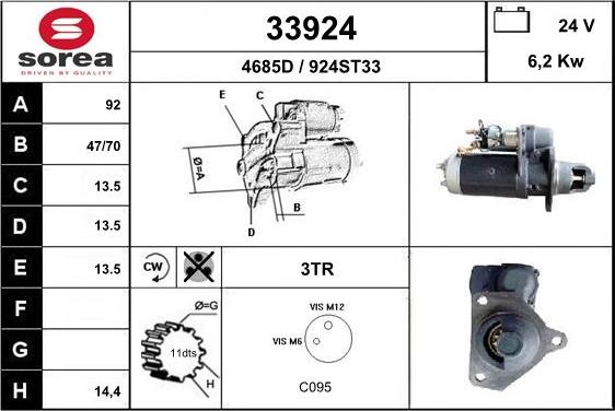 EAI 33924 - Стартер autospares.lv