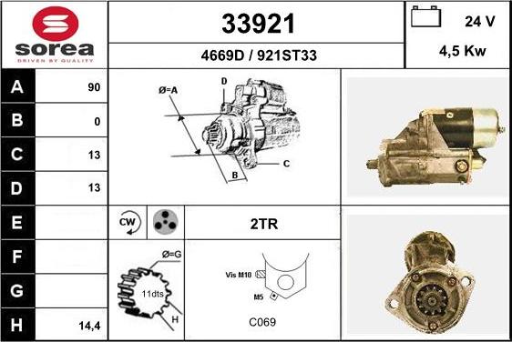 EAI 33921 - Стартер autospares.lv