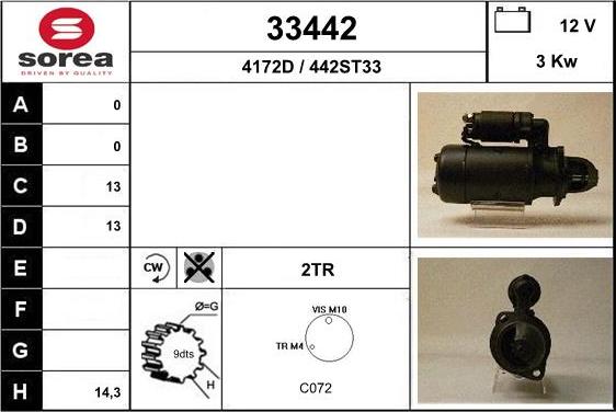 EAI 33442 - Стартер autospares.lv