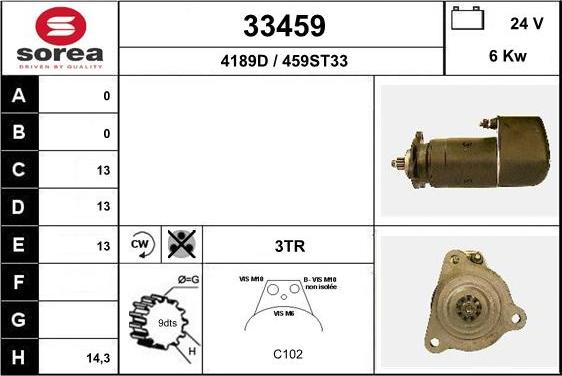 EAI 33459 - Стартер autospares.lv