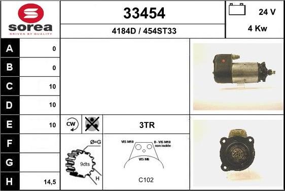 EAI 33454 - Стартер autospares.lv