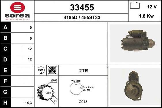 EAI 33455 - Стартер autospares.lv