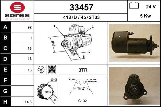 EAI 33457 - Стартер autospares.lv