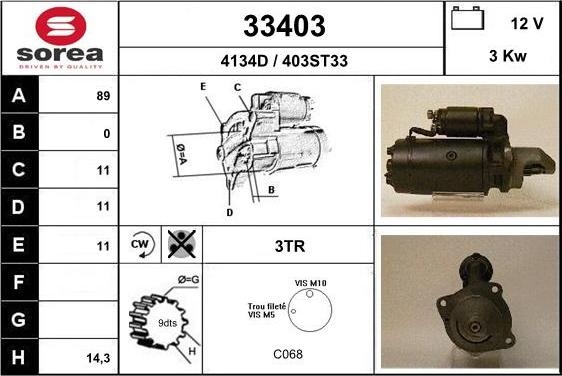 EAI 33403 - Стартер autospares.lv