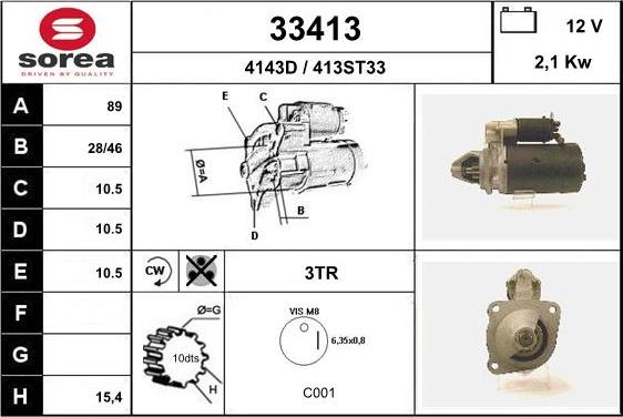 EAI 33413 - Стартер autospares.lv