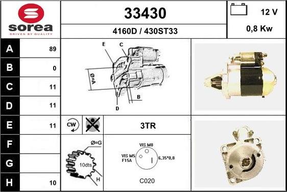 EAI 33430 - Стартер autospares.lv