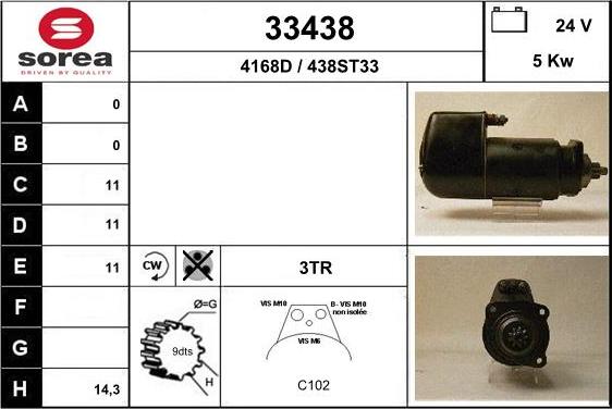 EAI 33438 - Стартер autospares.lv