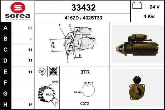 EAI 33432 - Стартер autospares.lv