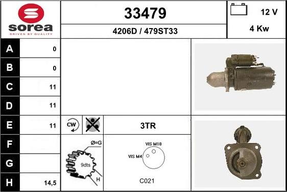 EAI 33479 - Стартер autospares.lv