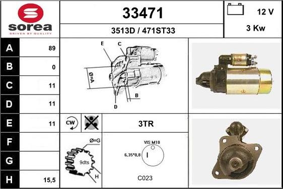 EAI 33471 - Стартер autospares.lv