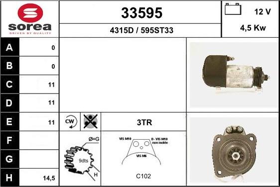 EAI 33595 - Стартер autospares.lv